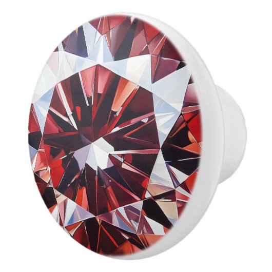 Red Crystal Diamond Patter Keramische Knop (Rechts)