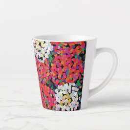  Red Crystal Floral Blooms Latte Mok
