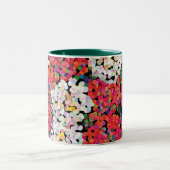 Red Crystal Floral Blooms Tweekleurige Koffiemok (Center)