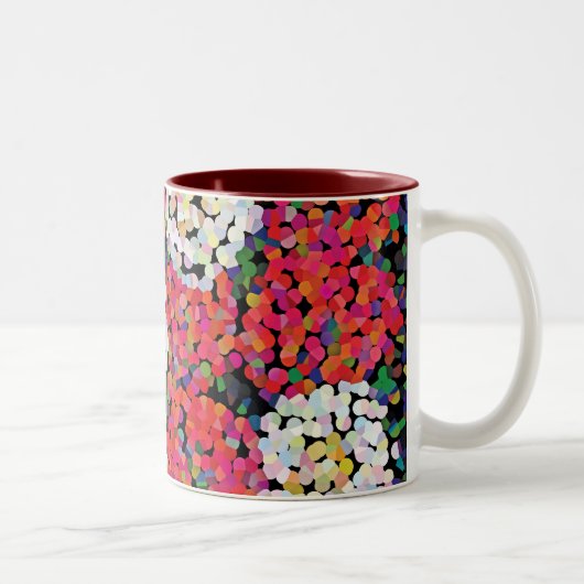 Red Crystal Floral Blooms Tweekleurige Koffiemok (Rechts)