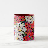 Red Crystal Floral Blooms Tweekleurige Koffiemok (Center)