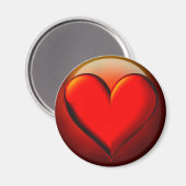 Red Crystal Heart 1 Magneet (Voorkant / Achterkant)