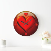 Red Crystal Hearts Grote Klok (Huis)