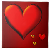 Red Crystal Hearts Tegeltje (Voorkant)