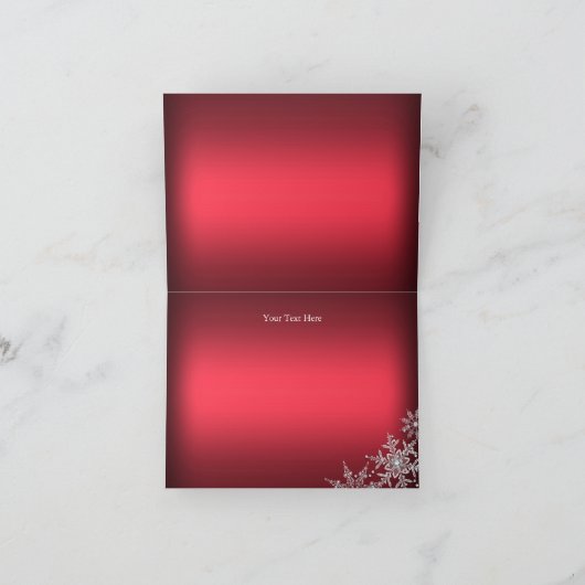 Red Crystal Snowflake Christmas Bedankt Card (Binnen)