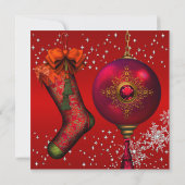 Red Crystal Snowflake kerstfeest 3 Kaart (Achterkant)