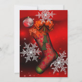 Red Crystal Snowflake kerstfeest Kaart (Achterkant)