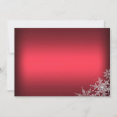 Red Crystal Snowflake kerstfeest Kaart (Achterkant)