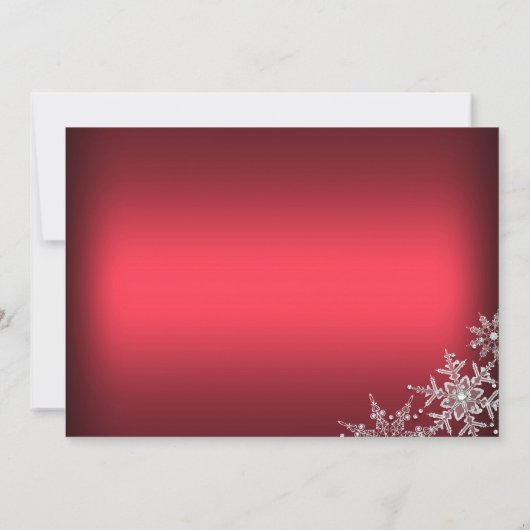 Red Crystal Snowflake kerstfeest Kaart (Achterkant)