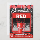 Red Cup Club | Flyer Stijl Grunge Verjaardag Kaart (Voorkant)