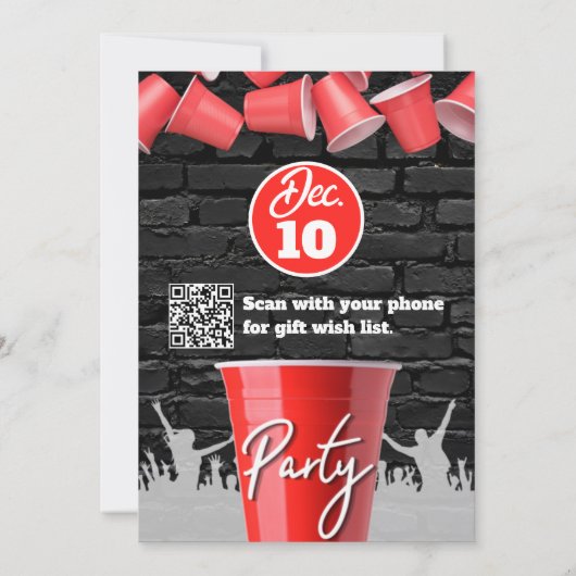 Red Cup Club | Flyer Stijl Grunge Verjaardag Kaart (Achterkant)