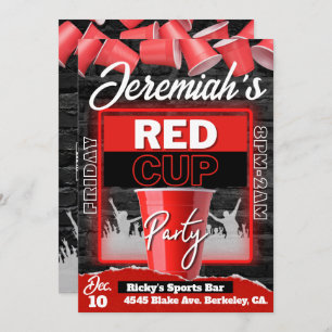 Red Cup Club   Flyer Style Grunge Birthday Kaart