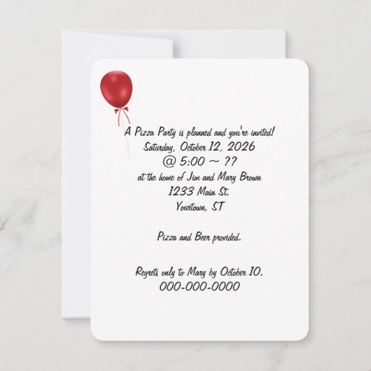 Red Cup Drink feestuitnodiging Kaart (Achterkant)