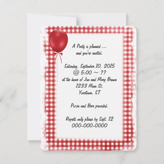 Red Cup Drink party Kaart (Achterkant)