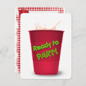 Red Cup Drink party Kaart (Voorkant / Achterkant)