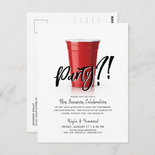 Red Cup Humor speciale viering Briefkaart (Voorkant / Achterkant)