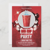 Red Cup Party Flyer Sjabloon | bewerkbare uitnodig Kaart (Voorkant)