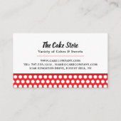 Red Cupcake & Polka Dot, Cake Maker, Cake Store Visitekaartje (Achterkant)