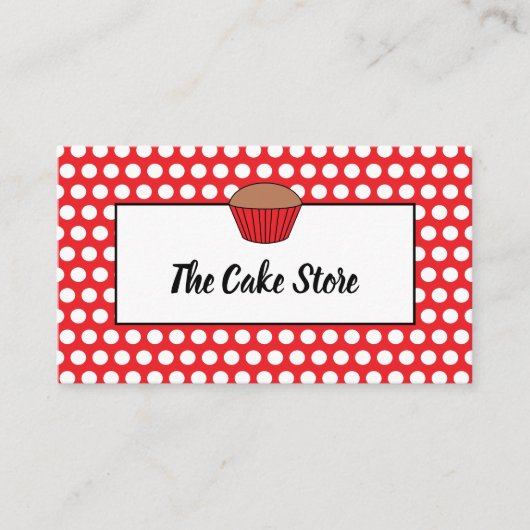 Red Cupcake & Polka Dot, Cake Maker, Cake Store Visitekaartje (Voorkant)