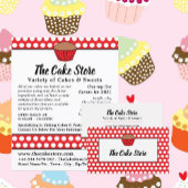 Red Cupcake & Polka Dot, Cake Maker, Cake Store Visitekaartje