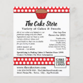 Red Cupcake & Polka Dot, Cake Store Adverteren Flyer (Voorkant)