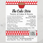 Red Cupcake & Polka Dot, Cake Store Adverteren Flyer (Voorkant)