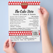 Red Cupcake & Polka Dot, Cake Store Adverteren Flyer (Hand)