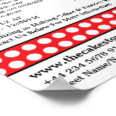 Red Cupcake & Polka Dot, Cake Store Adverteren Poster (Hoek)