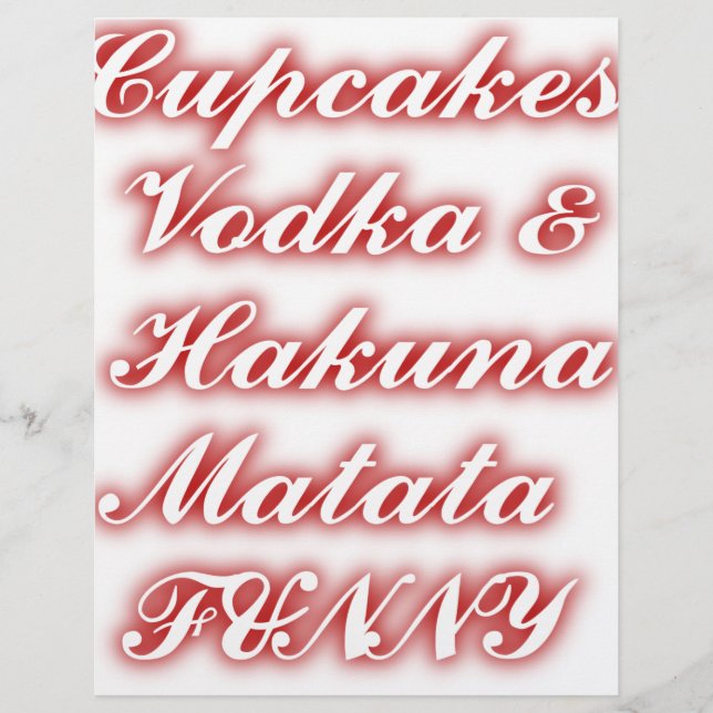 Red Cupcakes Vodka Hakuna Matata FUNNY. (Voorkant)