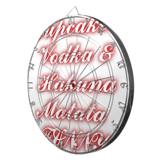 Red Cupcakes Vodka Hakuna Matata FUNNY. Dartbord (Voorkant Rechts)