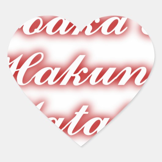 Red Cupcakes Vodka Hakuna Matata FUNNY. Hart Sticker (Voorkant)