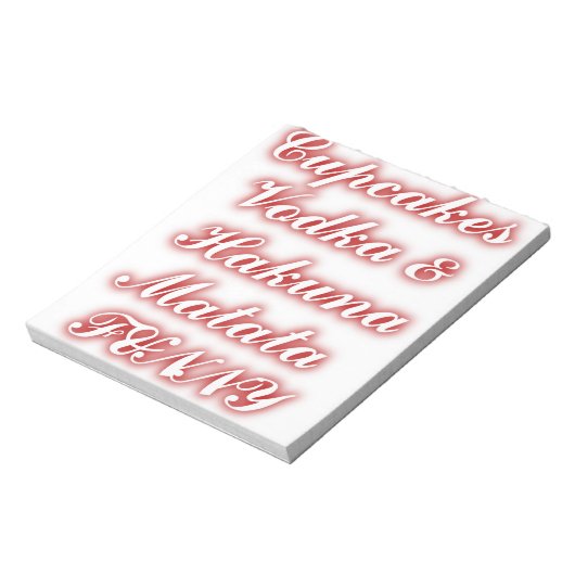 Red Cupcakes Vodka Hakuna Matata FUNNY. Notitieblok (Linkerzijde)