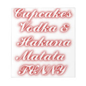 Red Cupcakes Vodka Hakuna Matata FUNNY. Notitieblok (Voorkant)