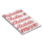 Red Cupcakes Vodka Hakuna Matata FUNNY. Notitieboek (Rechterzijde)