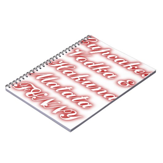 Red Cupcakes Vodka Hakuna Matata FUNNY. Notitieboek (Linkerzijde)