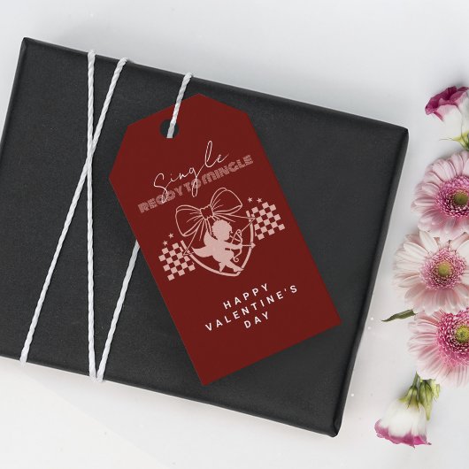 Red Cupid Singles Valentijnsdag Party Cadeaulabel