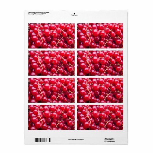 Red Currant Etiket (Full Sheet)