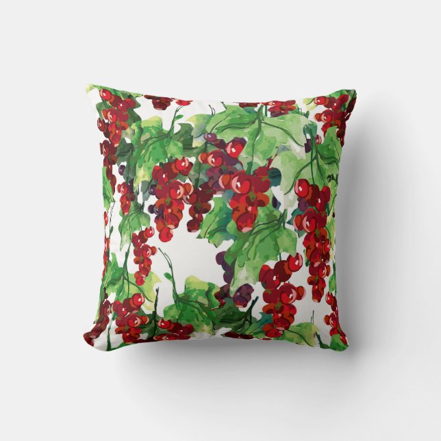 Red Currant Seamless Patroon Kussen (Voorkant)