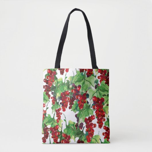 Red Currant Seamless Patroon Tote Bag (Voorkant)