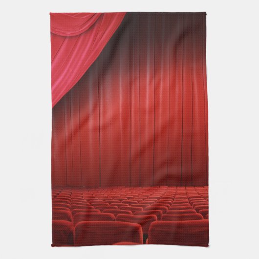 Red Curtain Theater Kitchen Dish Towel Theedoek (Verticaal)