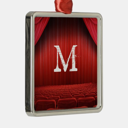 Red Curtain Theater Monogram Initiaal Ornament (Rechts)