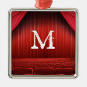 Red Curtain Theater Monogram Initiaal Ornament (Voorkant)