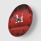 Red Curtain Theater Monogram Initiaal Wall Clock Ronde Klok (Hoek)