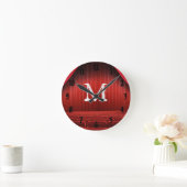 Red Curtain Theater Monogram Initiaal Wall Clock Ronde Klok (Huis)