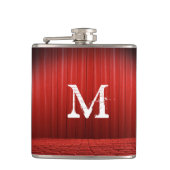 Red Curtain Theater Monogram Whiskey Flask Heupfles (Voorkant)