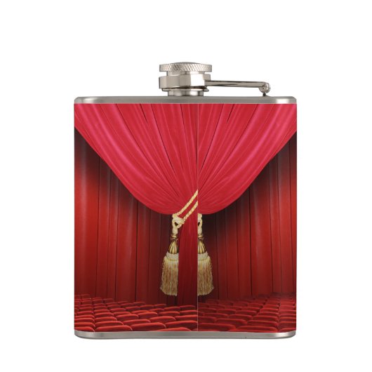 Red Curtain Theater Monogram Whiskey Flask Heupfles (Achterkant)
