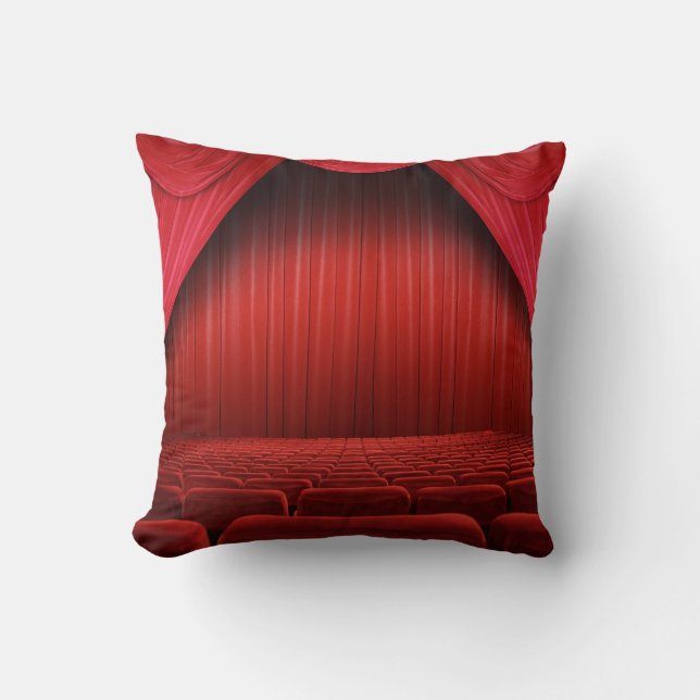 Red Curtain Theater Throw Couch Pillow Kussen (Voorkant)