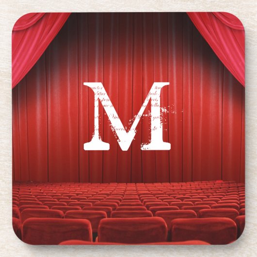 Red Curtain Theatre Monogram Drink Onderzetter (Voorkant)
