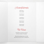 Red Curved Lijst Drie Photo Afstuderen Drieluik Uitnodiging (Binnenkant midden)