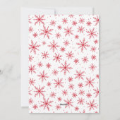 Red Curved Lijst Snowflake Foto Feestdagenkaart (Achterkant)